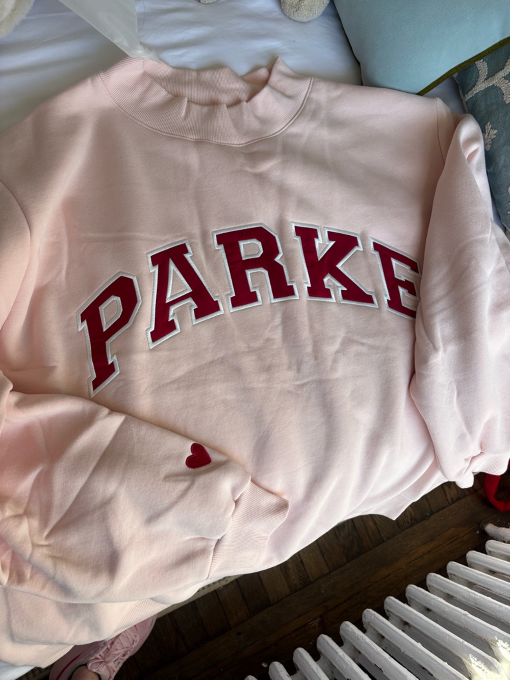 Parke Valentines Day pink and crimson mockneck NWT - Picture 3 of 4